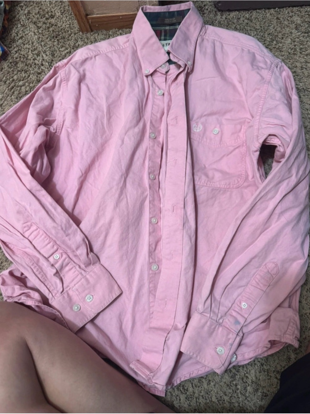 Men's Long-Sleeve Button-Down Shirt - Pink